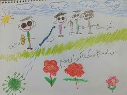 شکست کرونا با نقاشی دانش آموزان شاهین شهری